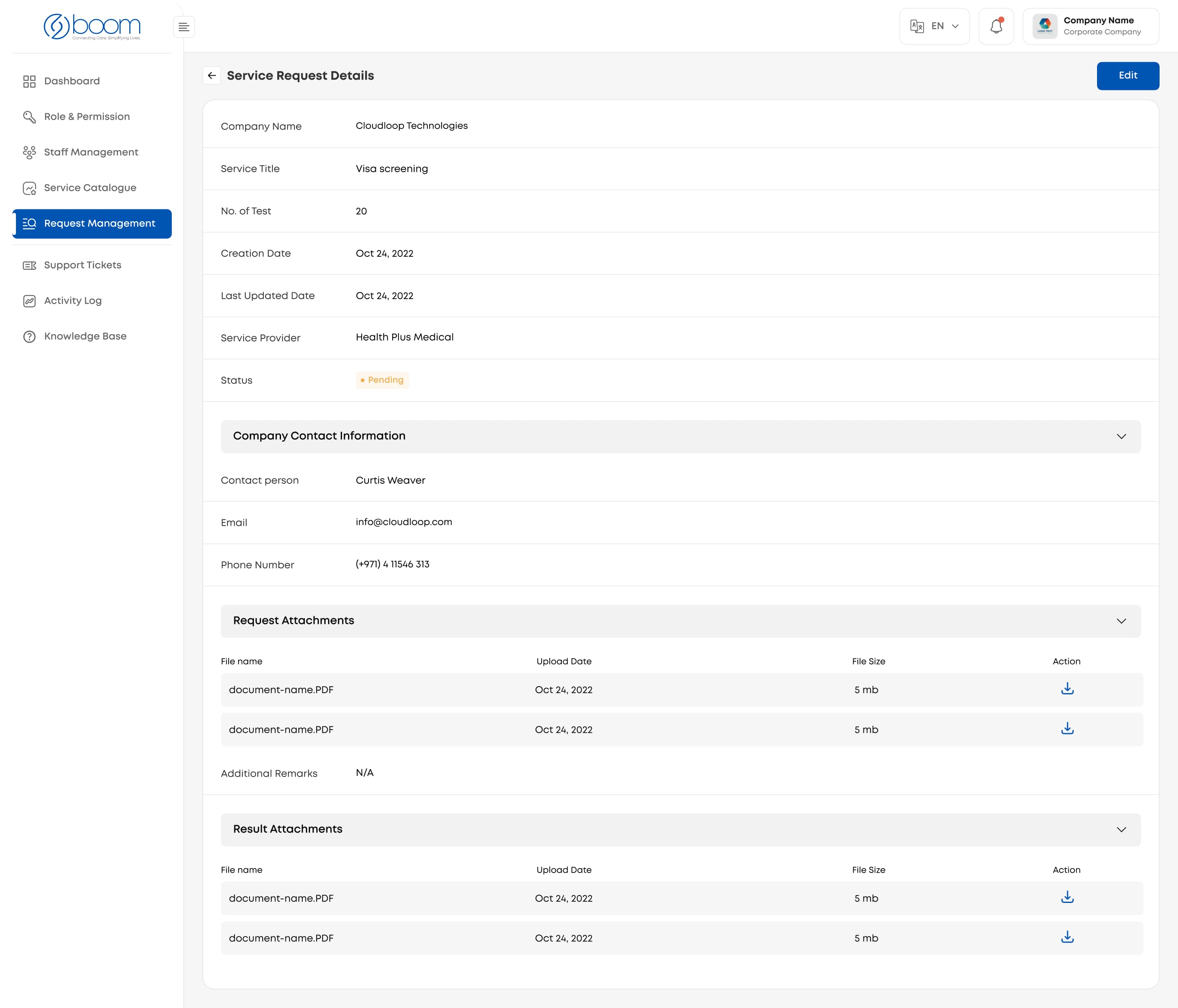 Application Center Dashboard Interface